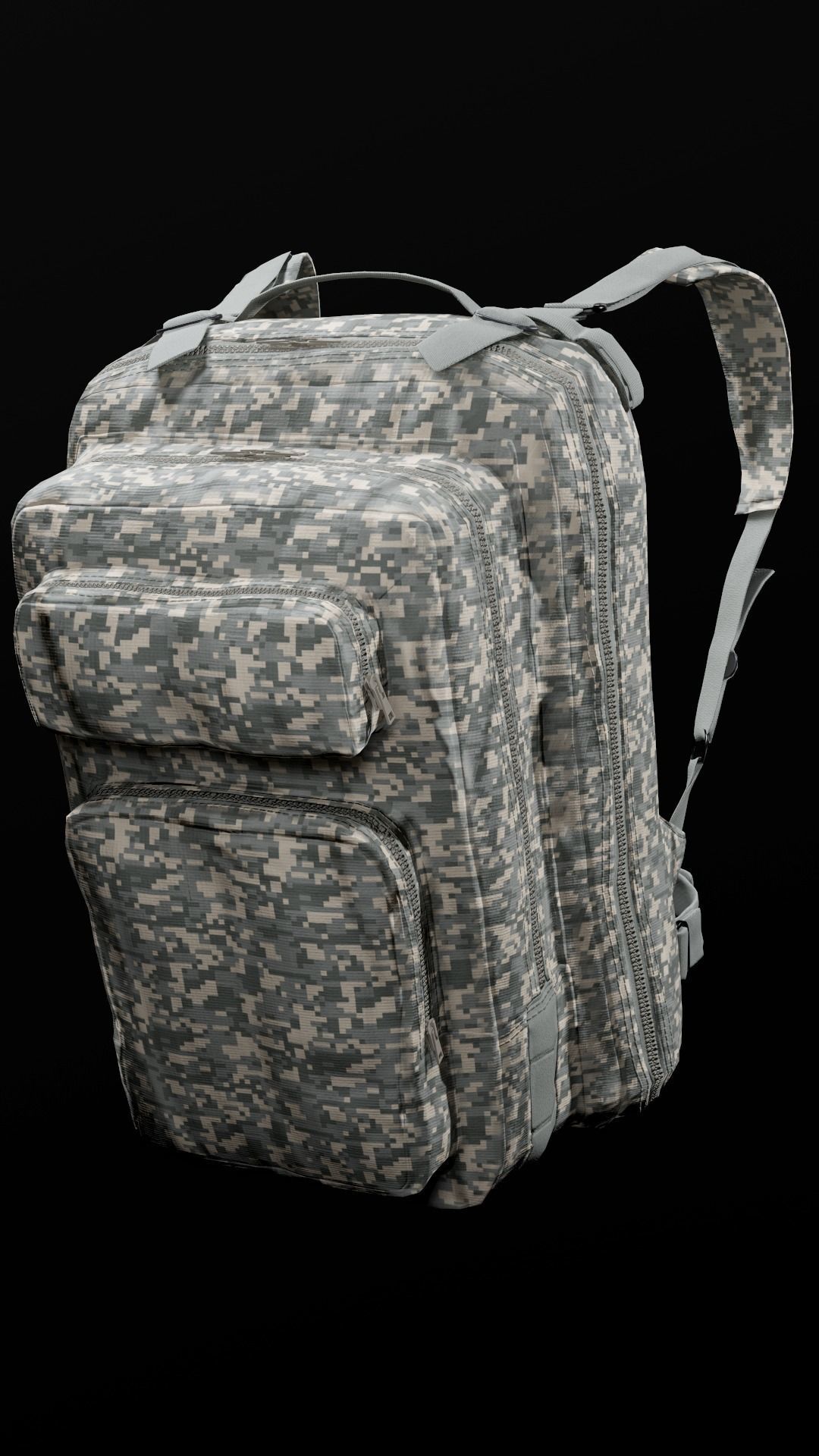 customizable Military backpack 2 color variations Low-poly 3D model_26