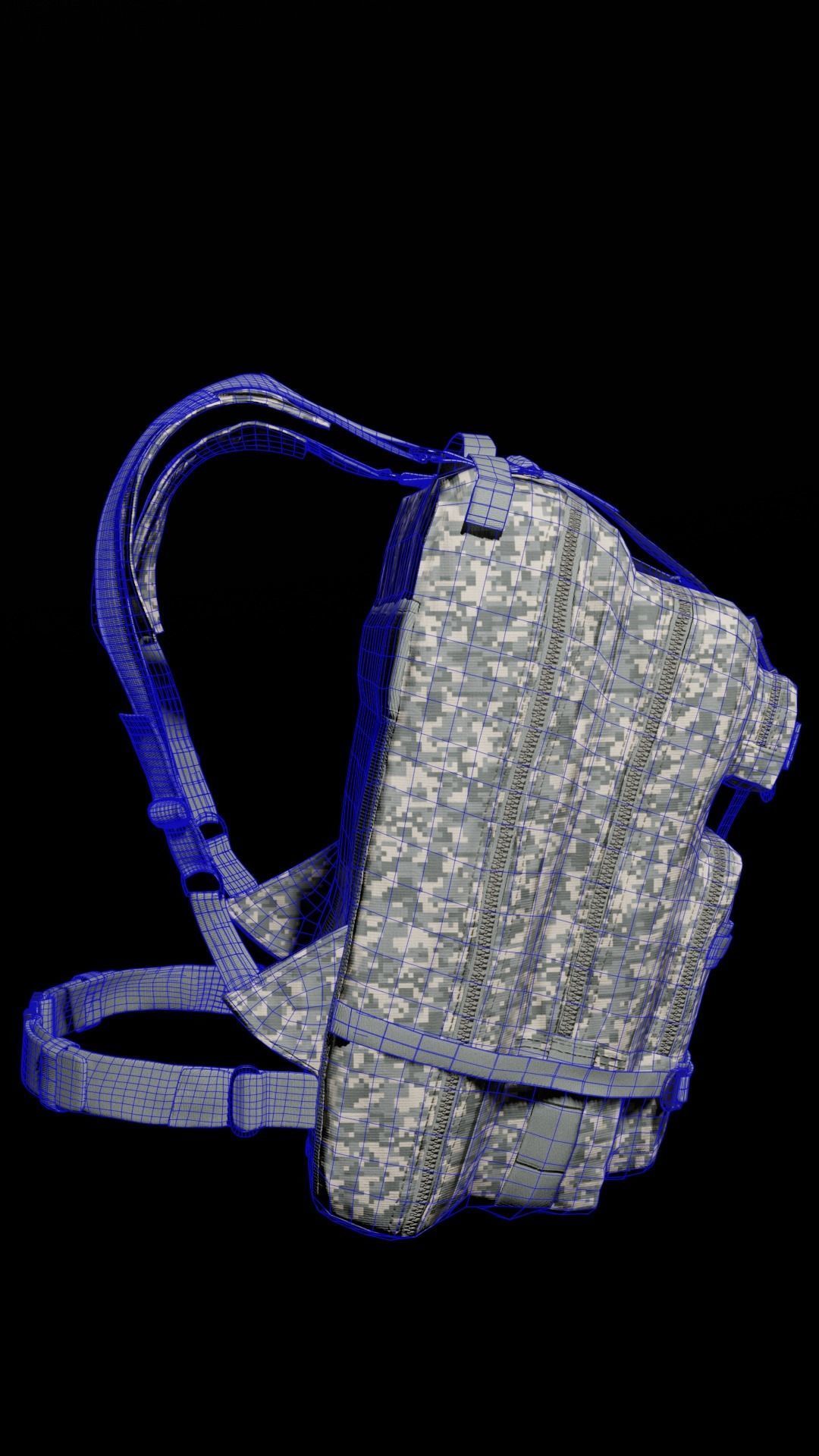 customizable Military backpack 2 color variations Low-poly 3D model_17