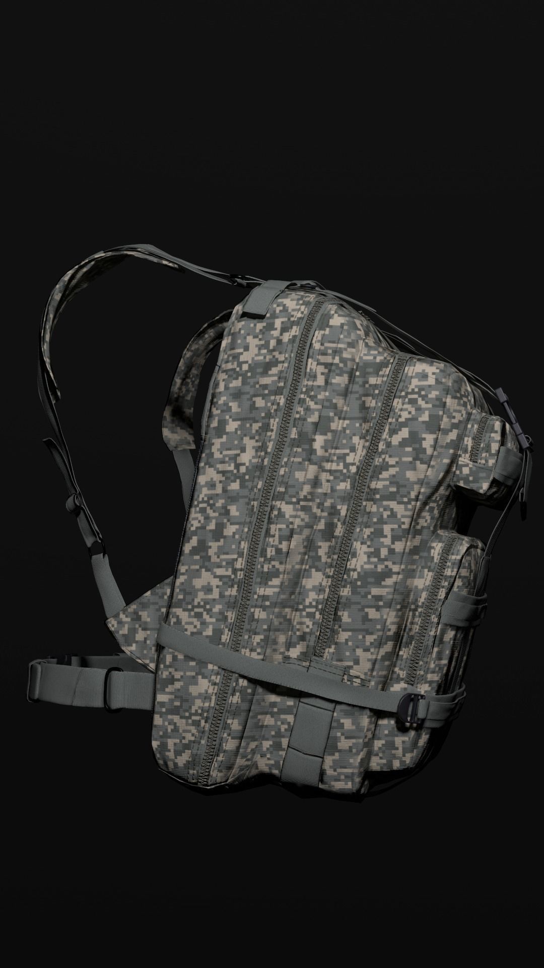 customizable Military backpack 2 color variations Low-poly 3D model_2