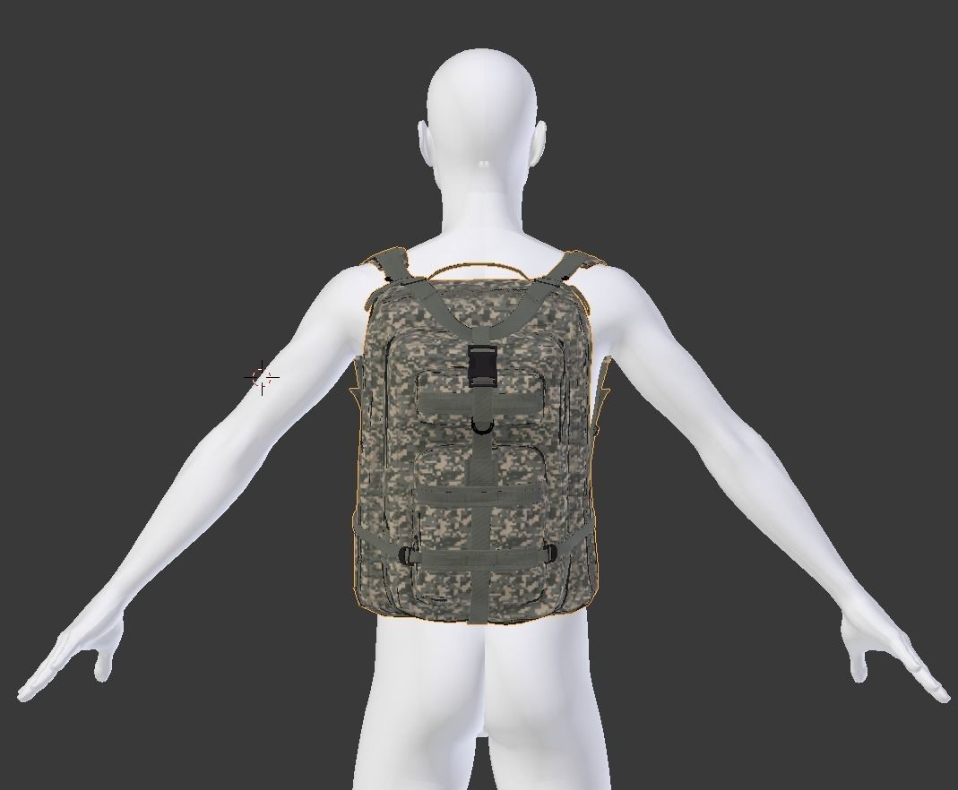 customizable Military backpack 2 color variations Low-poly 3D model_23