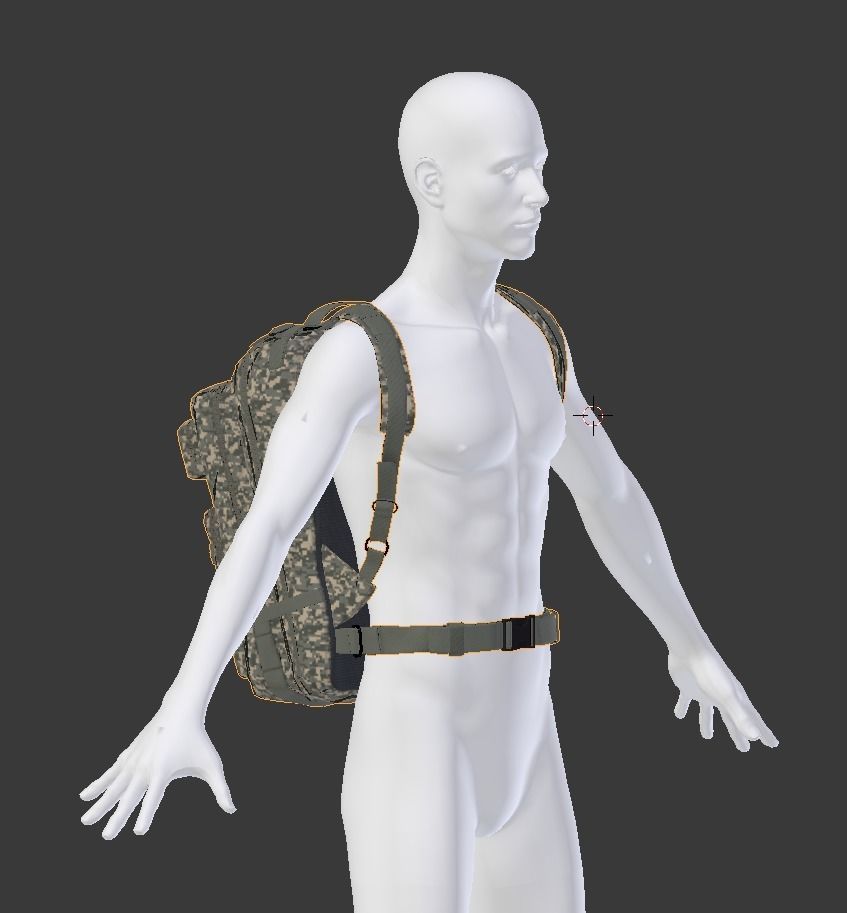 customizable Military backpack 2 color variations Low-poly 3D model_22