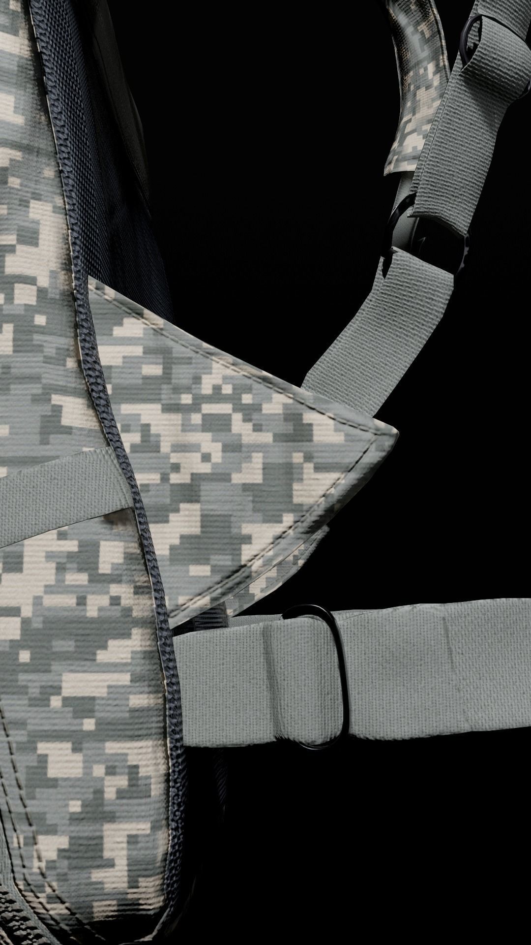 customizable Military backpack 2 color variations Low-poly 3D model_11