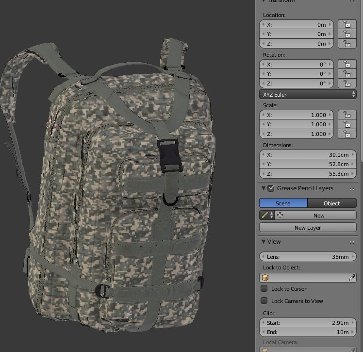 customizable Military backpack 2 color variations Low-poly 3D model_25