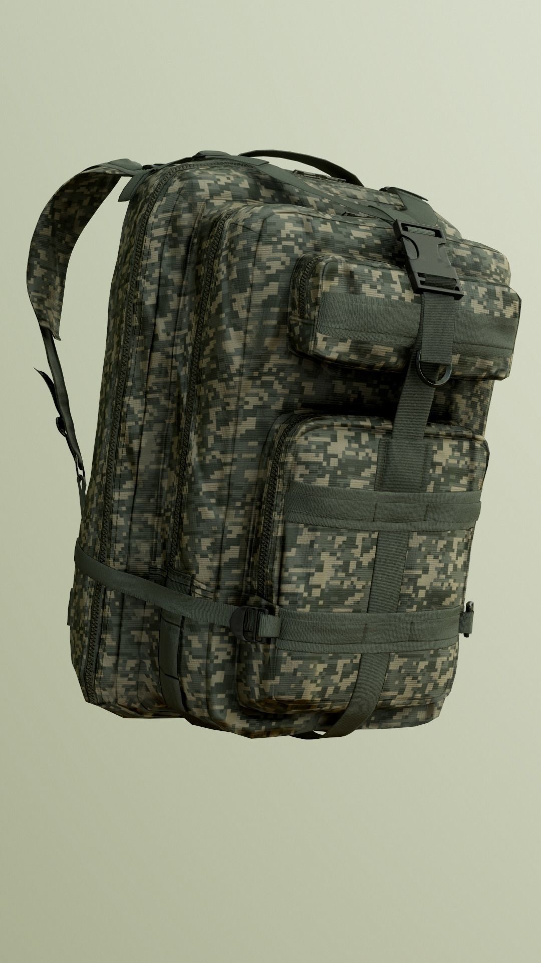 customizable Military backpack 2 color variations Low-poly 3D model_21