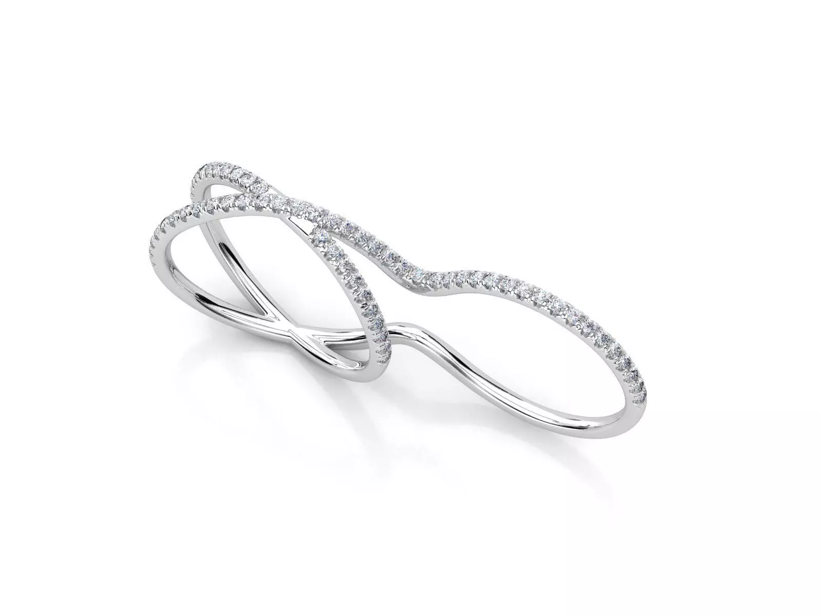 R RA03 diamond ring with two rows of diamonds 3D print model_0