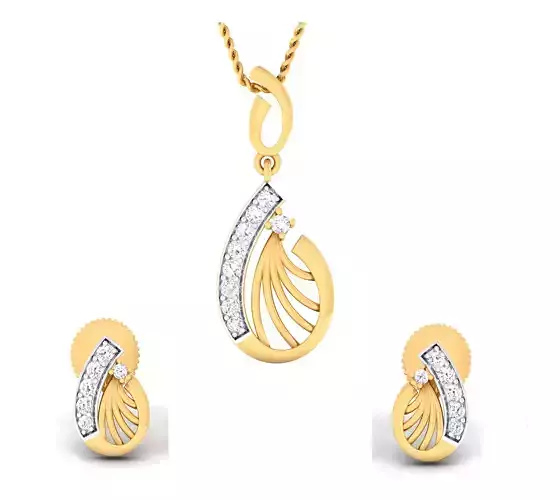 Women pendant-earrings set 3dm mgx render detail 3D print model