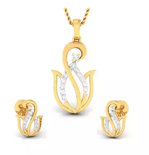 Women pendant-earrings set 3dm mgx render detail 3D print model