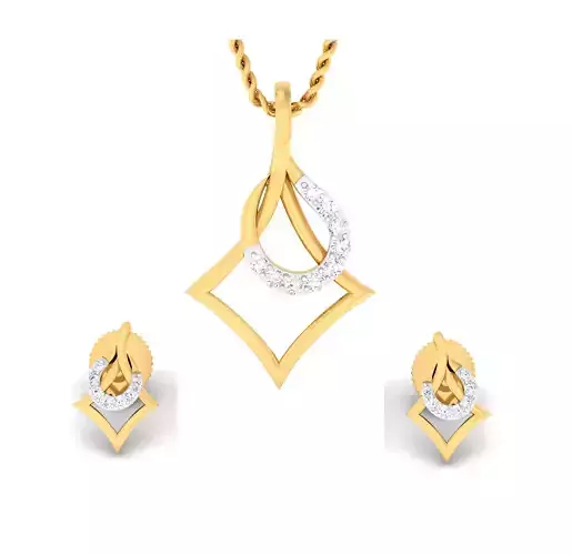 Women pendant-earrings set 3dm mgx render detail 3D print model