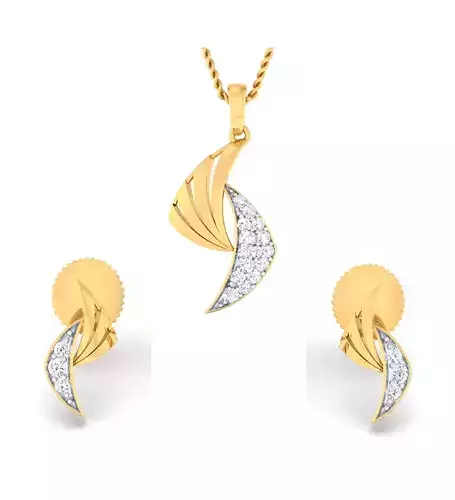 Women pendant-earrings set 3dm mgx render detail 3D print model