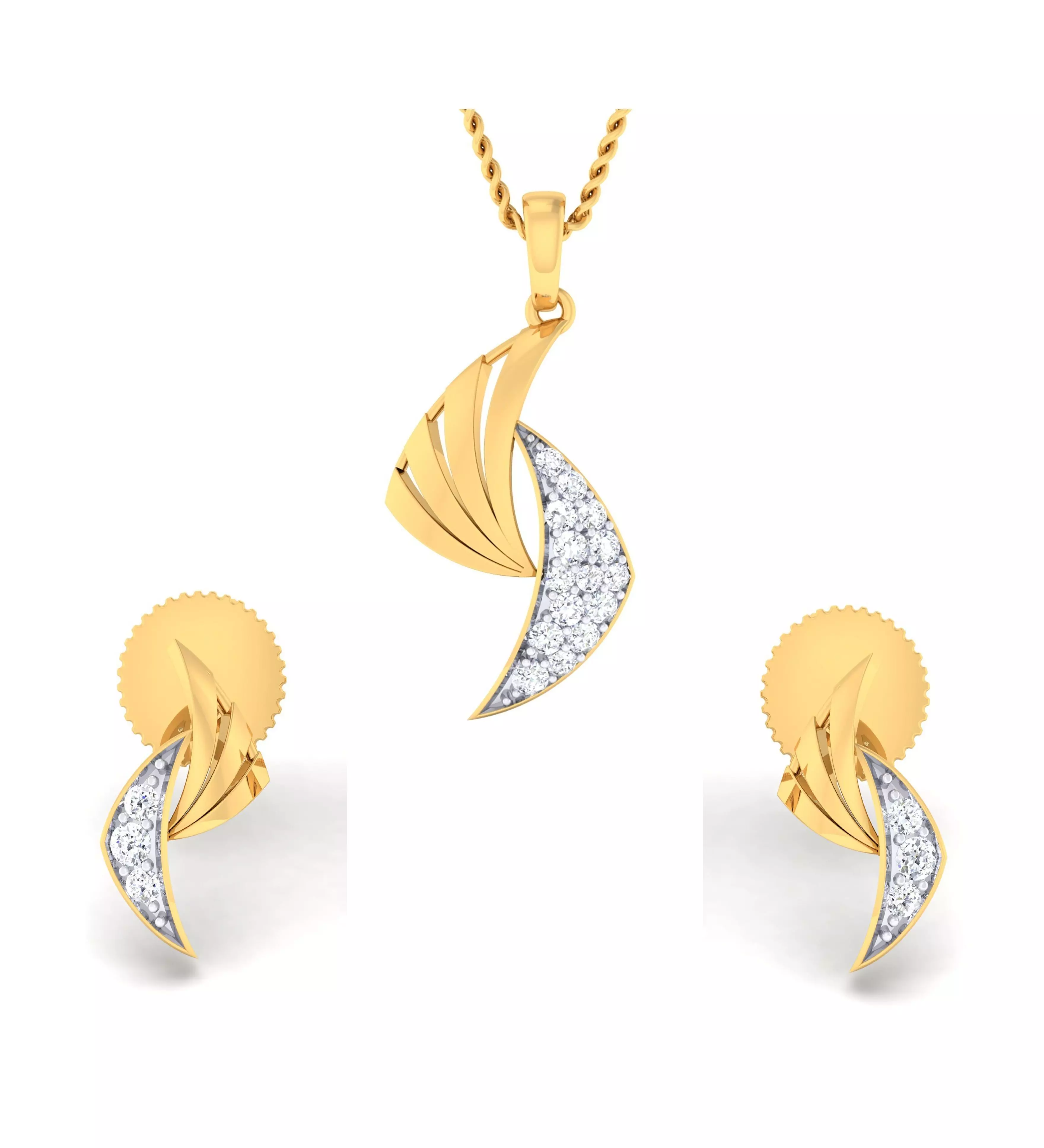 Women pendant-earrings set 3dm mgx render detail 3D print model 3D print model_0