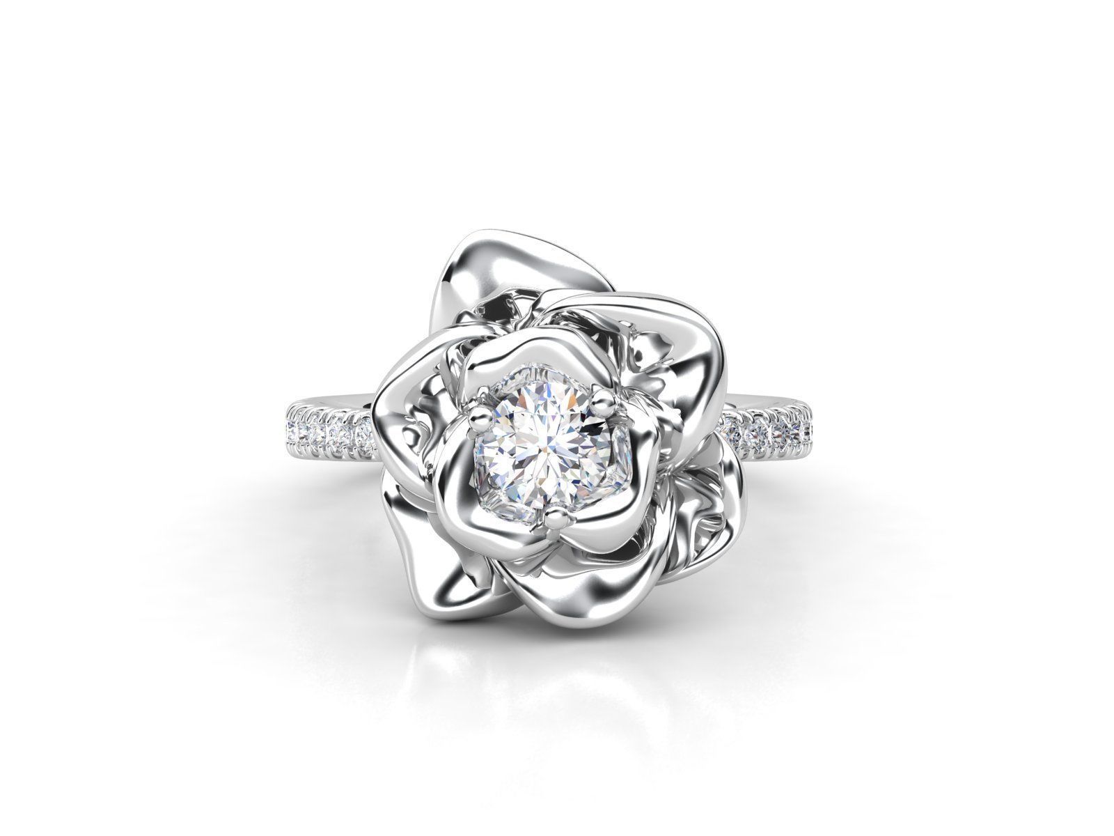 R RA016 Flower ring 3D print model_2