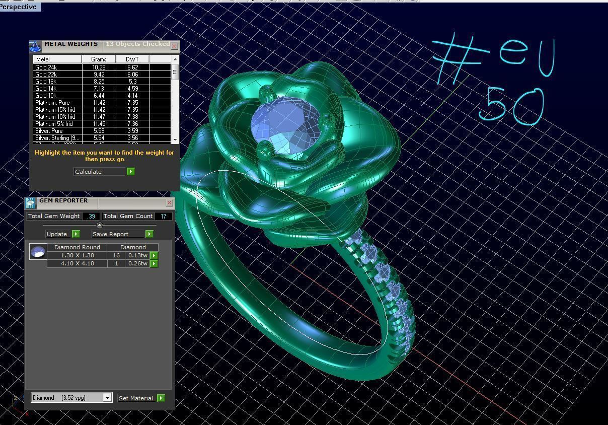 R RA016 Flower ring 3D print model_5
