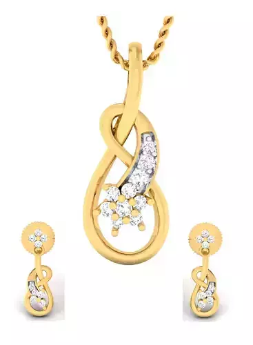 Women pendant-earrings set 3dm mgx render detail 3D print model