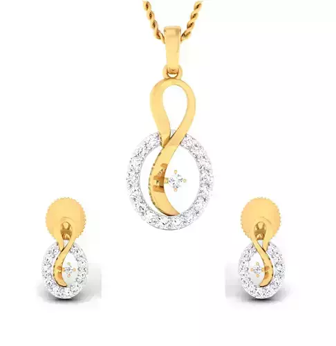 Women pendant-earrings set 3dm mgx render detail 3D print model