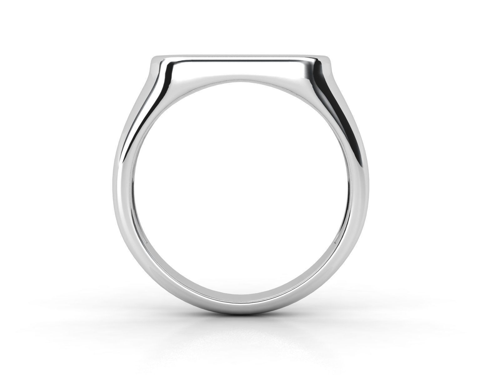 R RA019 signet ring in sterling silver 3D print model_1