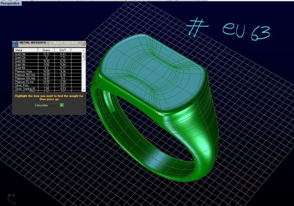 R RA019 signet ring in sterling silver 3D print model_4