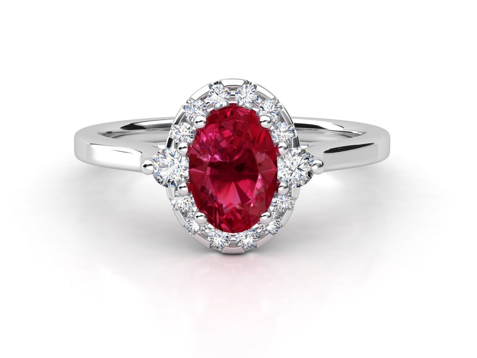 R RA020 engagement ring with ruby stone 3D print model_2