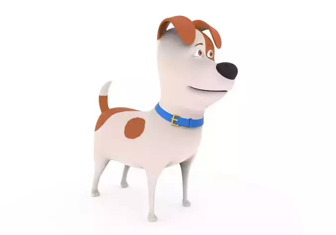 Cute Dog cartoon - Max Low-poly 3D model