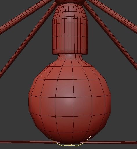 Modo Chandelier 14 Milk Bulb 3D model_2