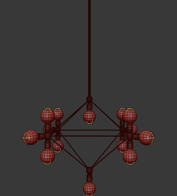Modo Chandelier 14 Milk Bulb 3D model_1