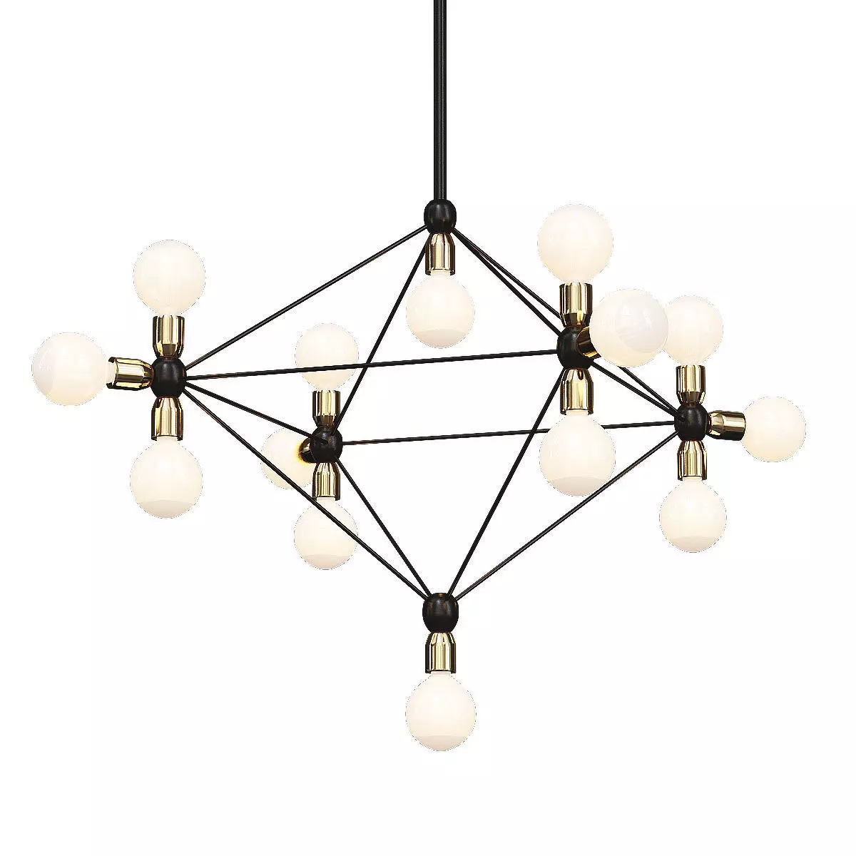 Modo Chandelier 14 Milk Bulb 3D model_0