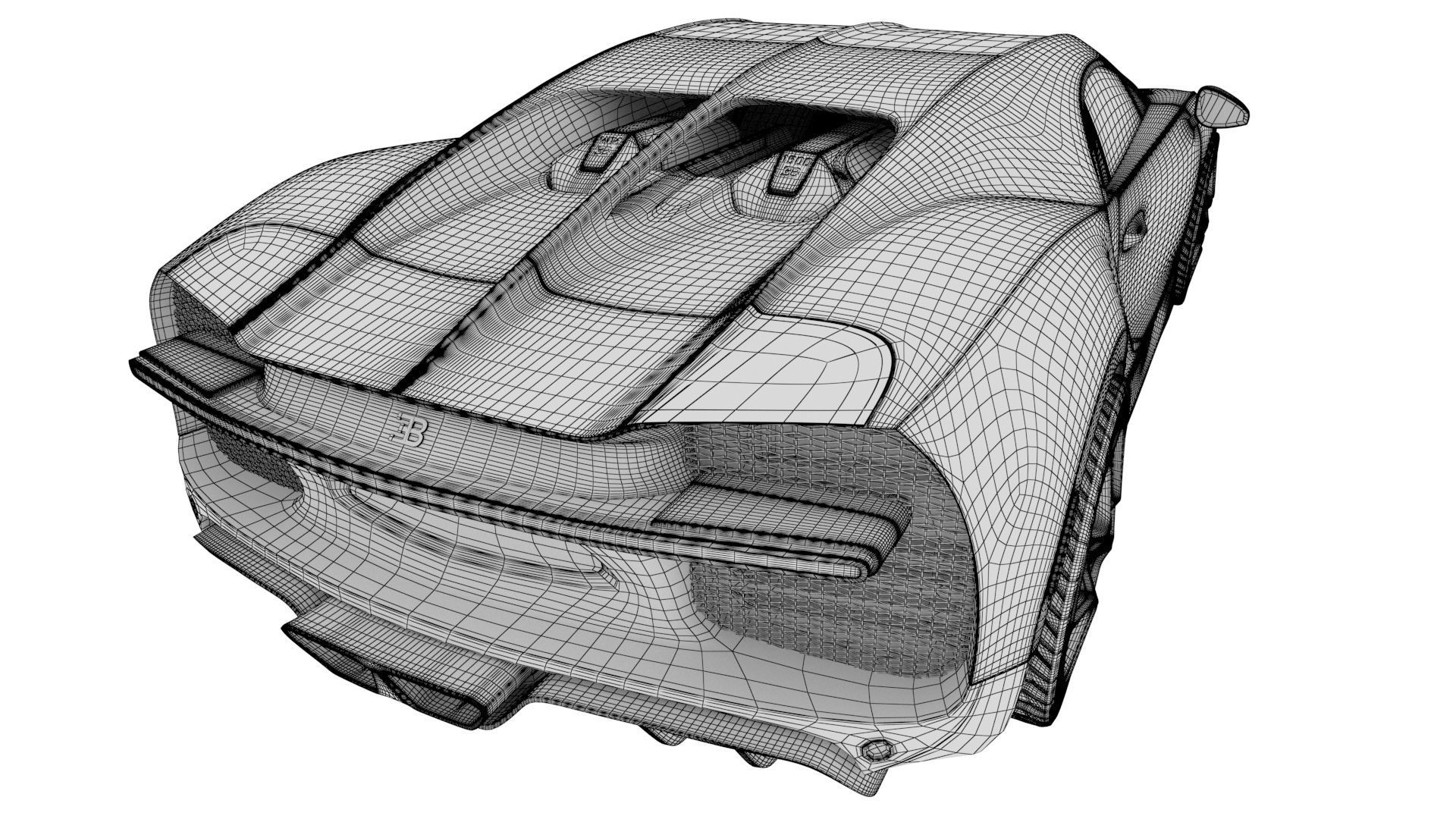 Bugatti Chiron high poly 3D model 3D model_6