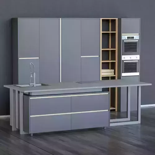 Kitchen with cabinets and drawers