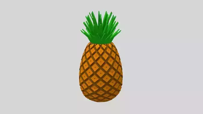 Low Poly Cartoon Pineapple