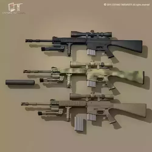 Mk12 sniper rifle 3D model