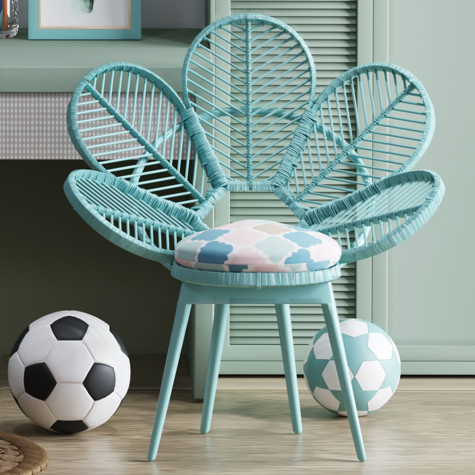 Realistic Study Desk Furniture for kid- interior kidroom set 3D model_21