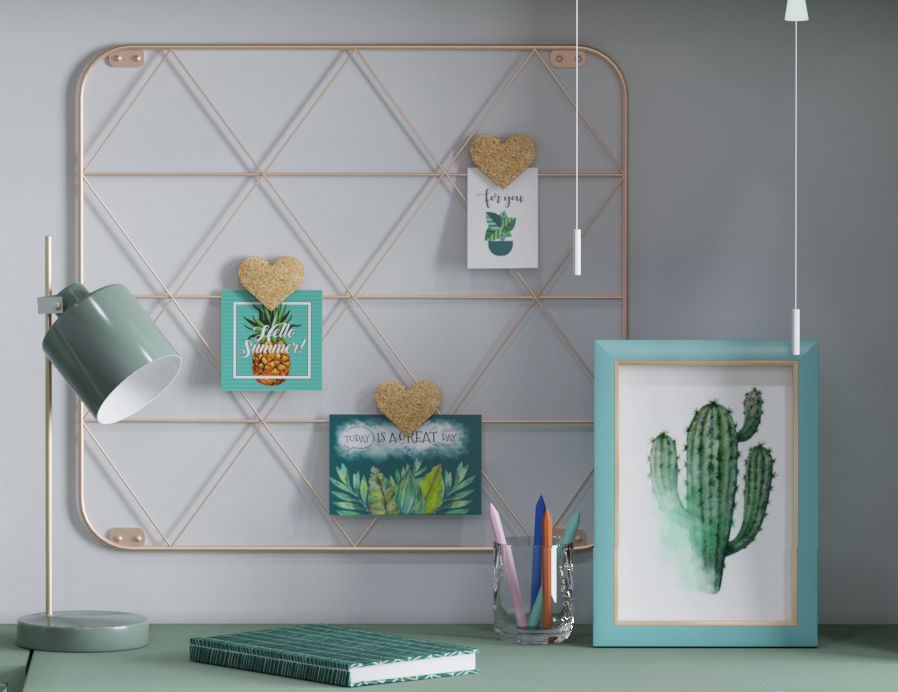 Realistic Study Desk Furniture for kid- interior kidroom set 3D model_14