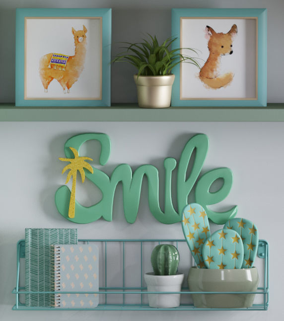 Realistic Study Desk Furniture for kid- interior kidroom set 3D model_7