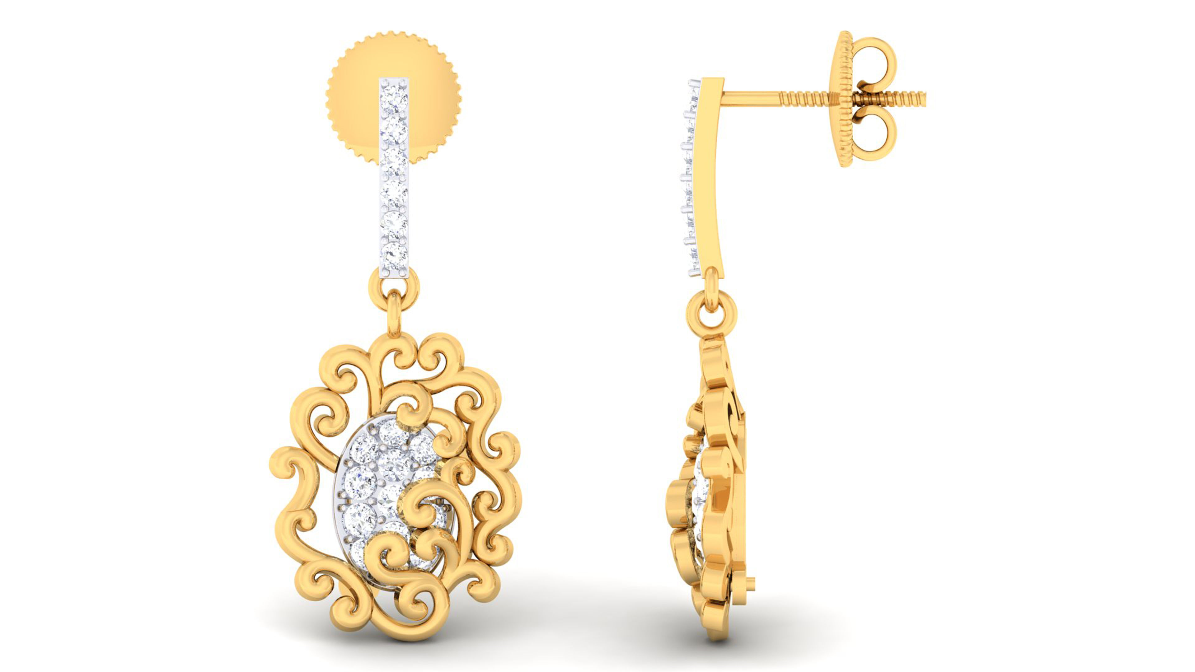 Women pendant-earrings set 3dm mgx render detail 3D print model 3D print model_3