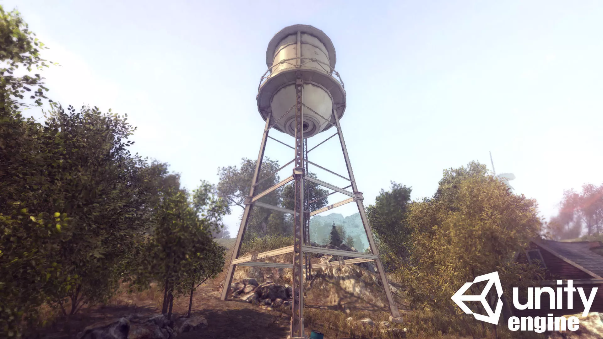 Old Water Tower Low-poly 3D model_0