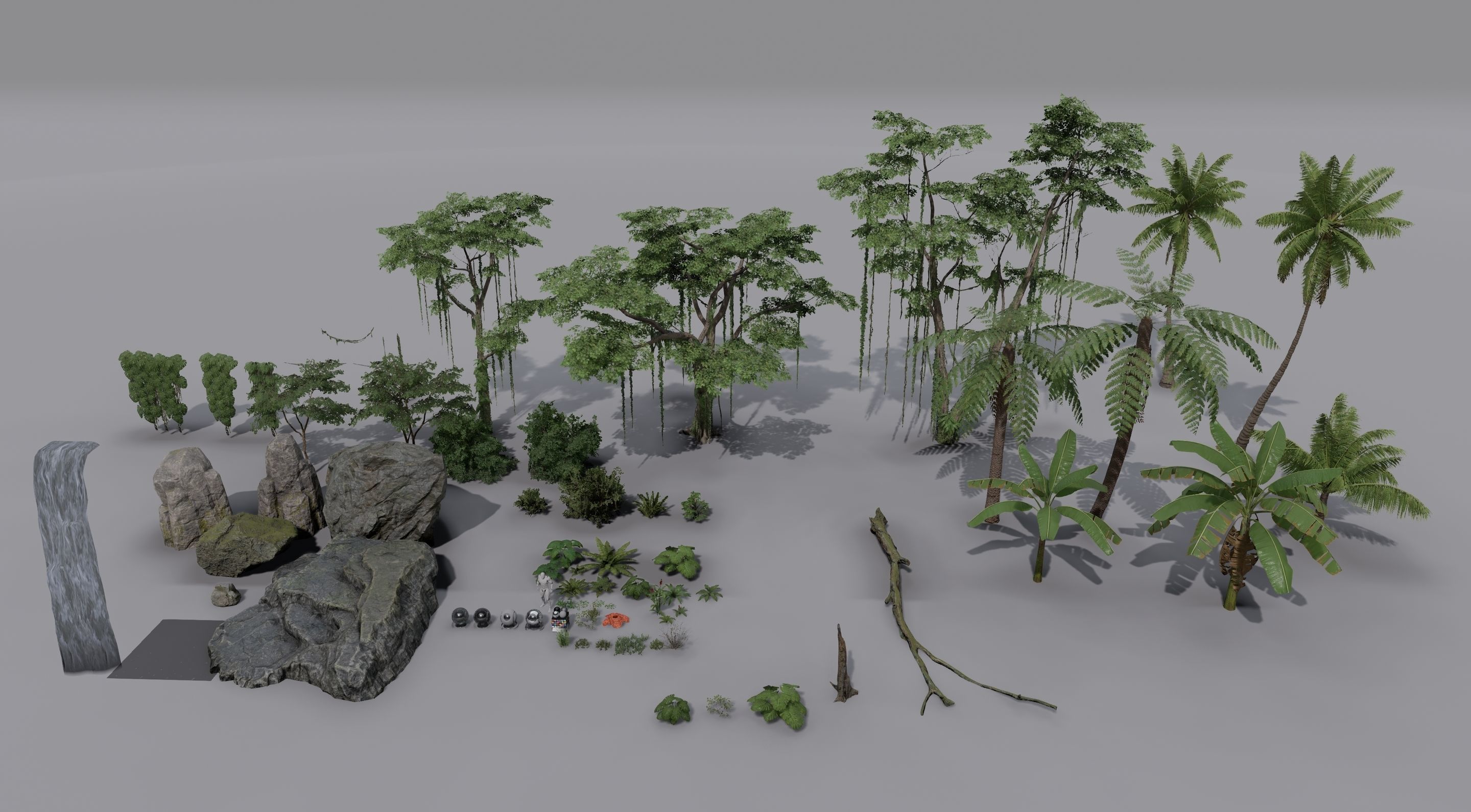 Tropical Jungle Pack UE4 Low-poly 3D model_20