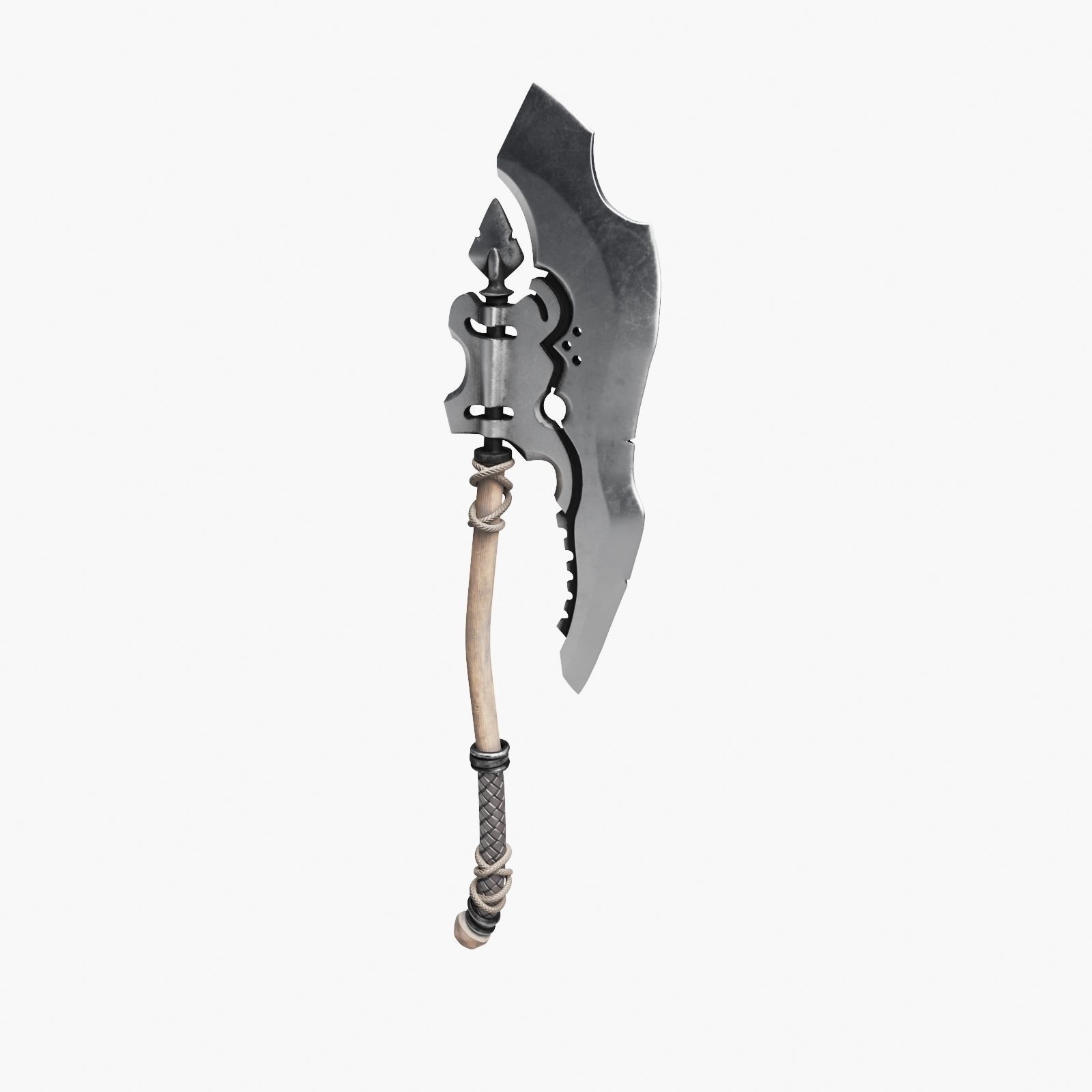 Medieval Battle Axe 3D model_15