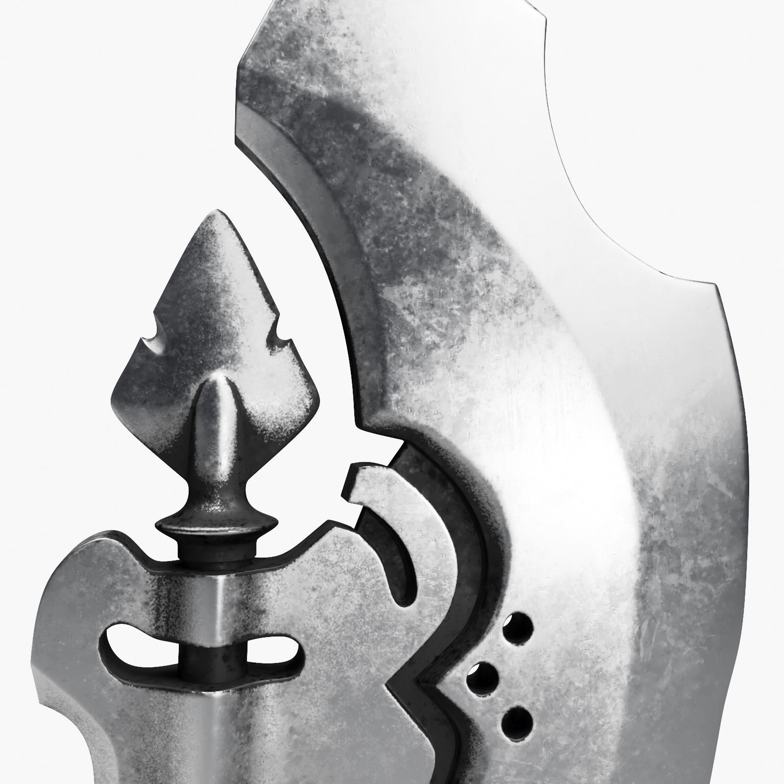 Medieval Battle Axe 3D model_4