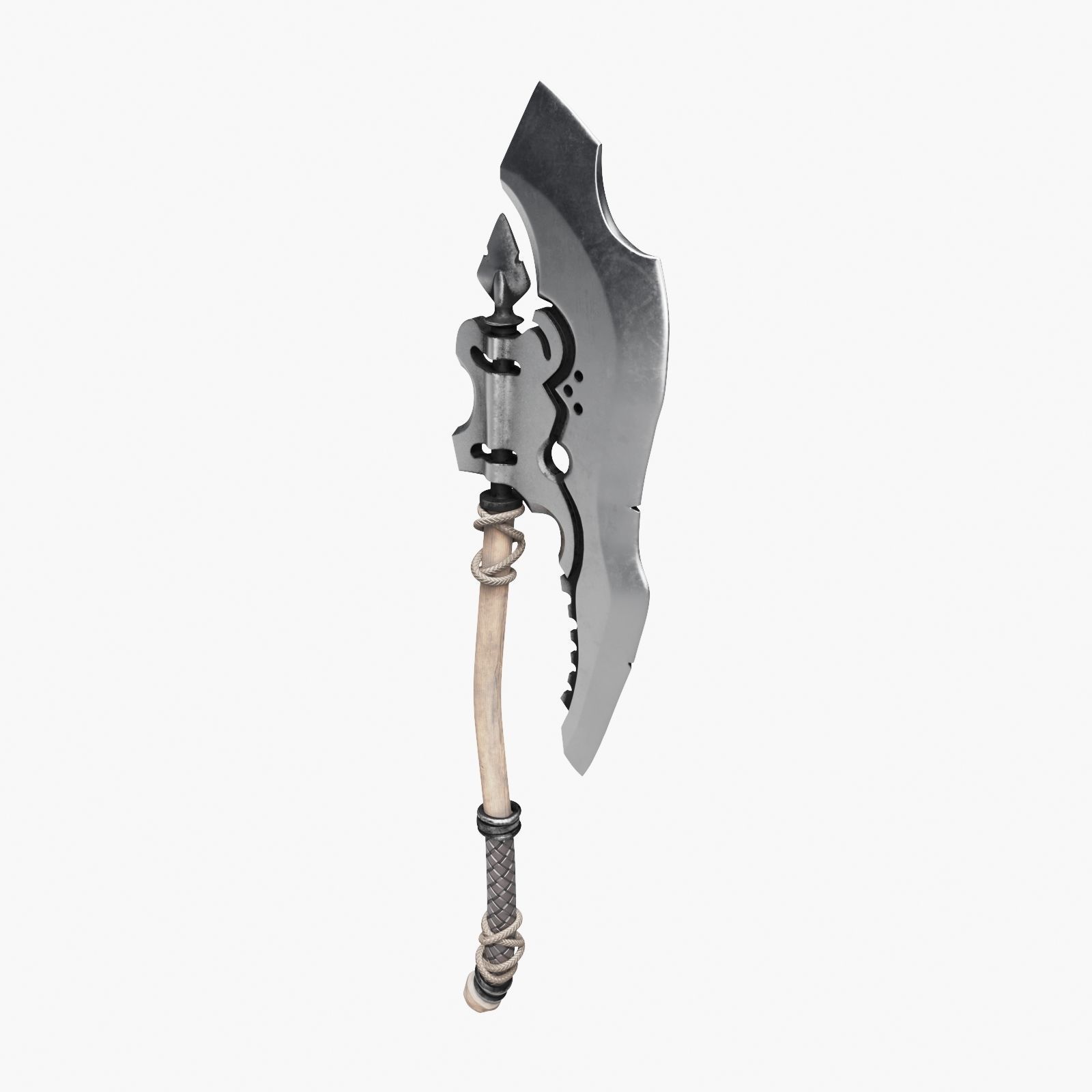 Medieval Battle Axe 3D model_1