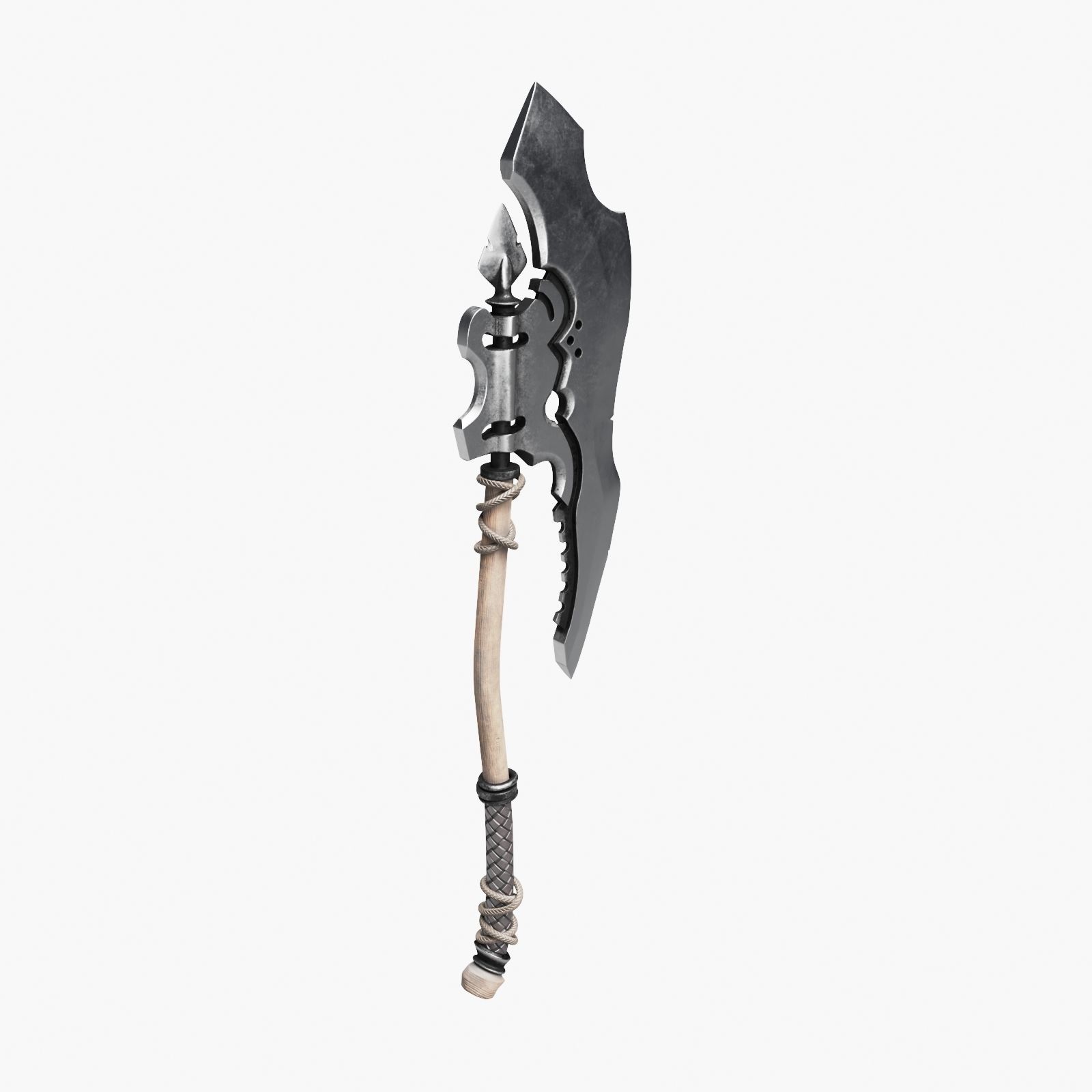 Medieval Battle Axe 3D model_9