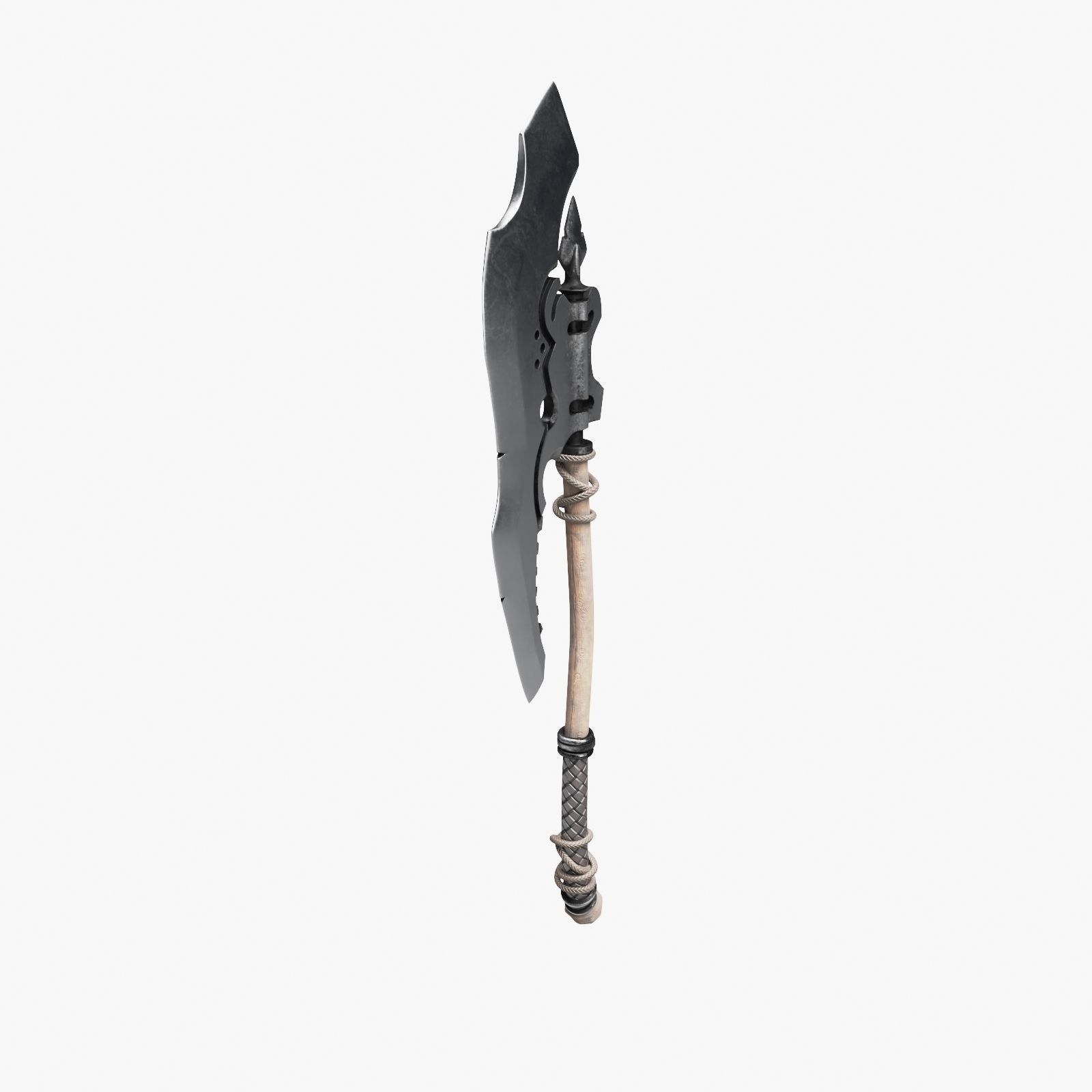 Medieval Battle Axe 3D model_13