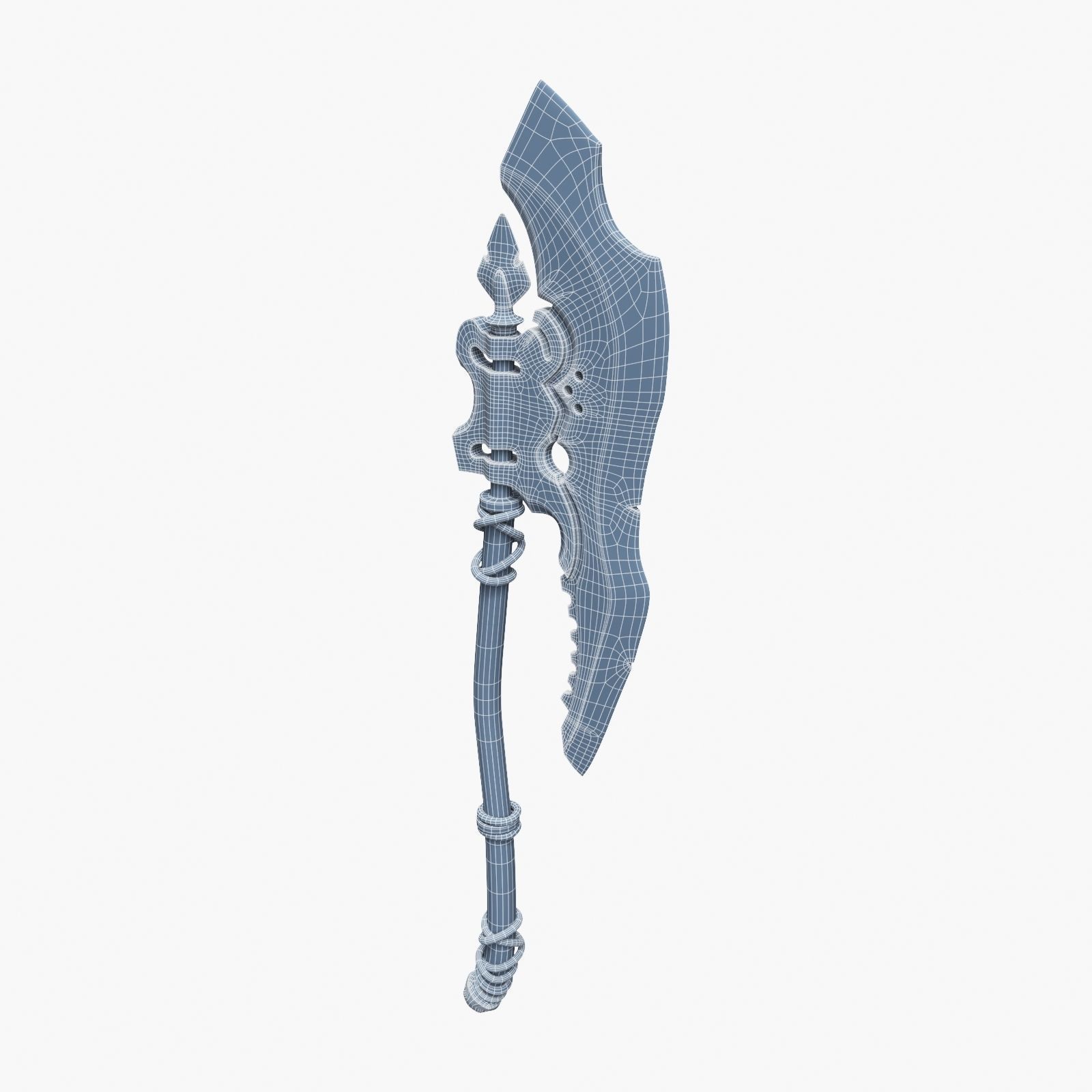 Medieval Battle Axe 3D model_17