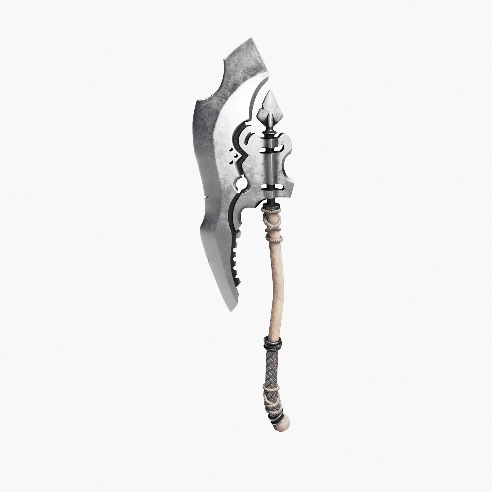Medieval Battle Axe 3D model_12