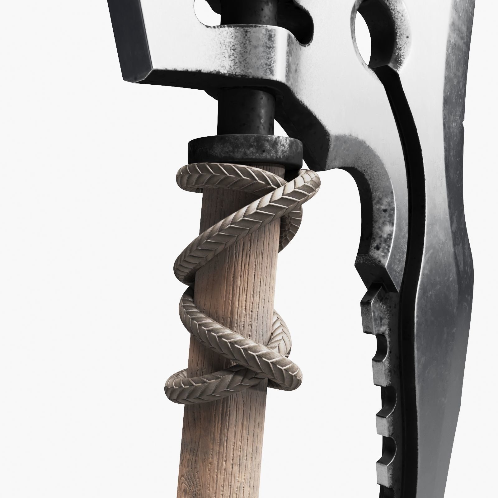 Medieval Battle Axe 3D model_7