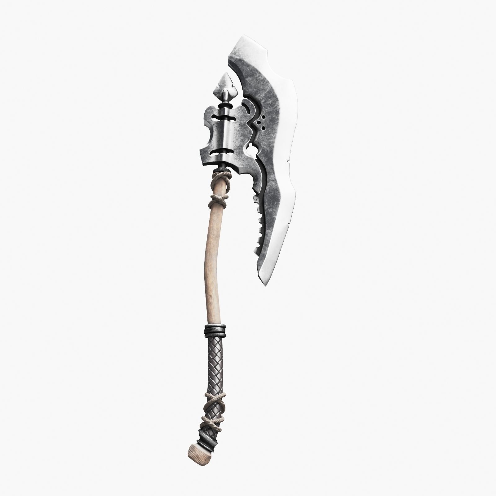 Medieval Battle Axe 3D model_2