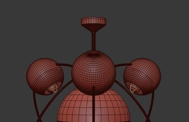 ORBITAL MID CENTURY CHANDELIER 3D model_3