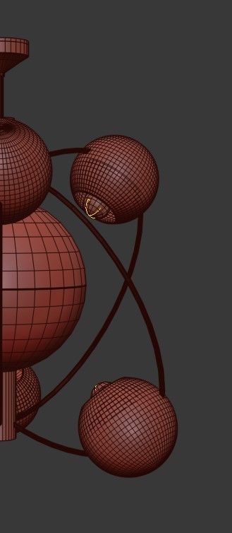 ORBITAL MID CENTURY CHANDELIER 3D model_4