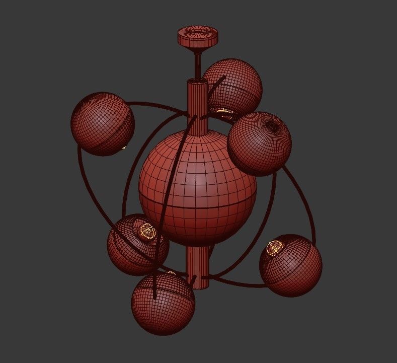ORBITAL MID CENTURY CHANDELIER 3D model_6