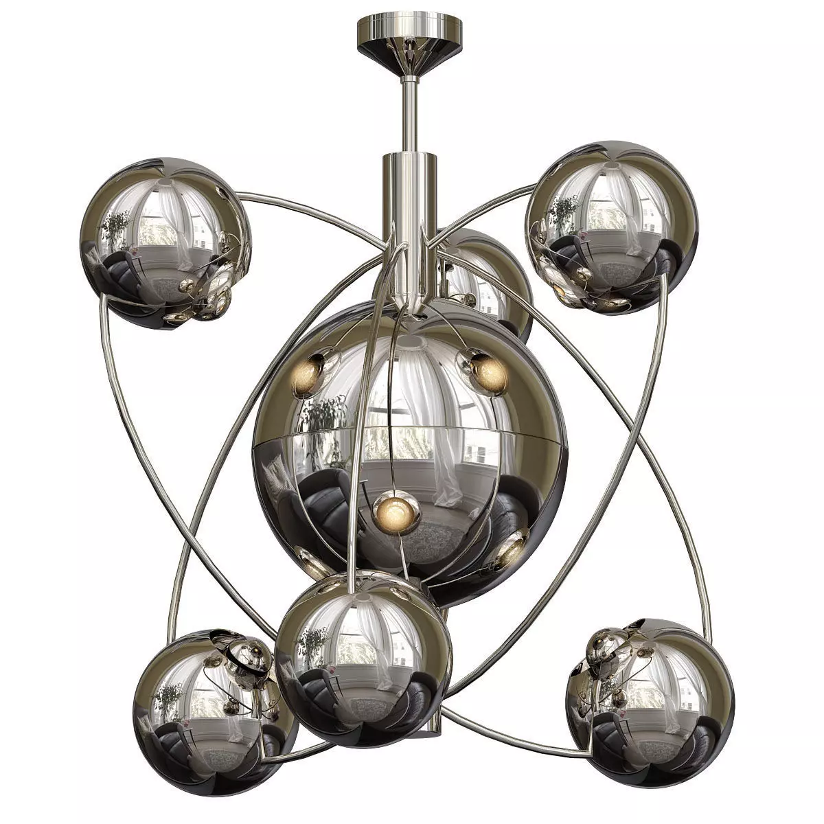 ORBITAL MID CENTURY CHANDELIER 3D model_0