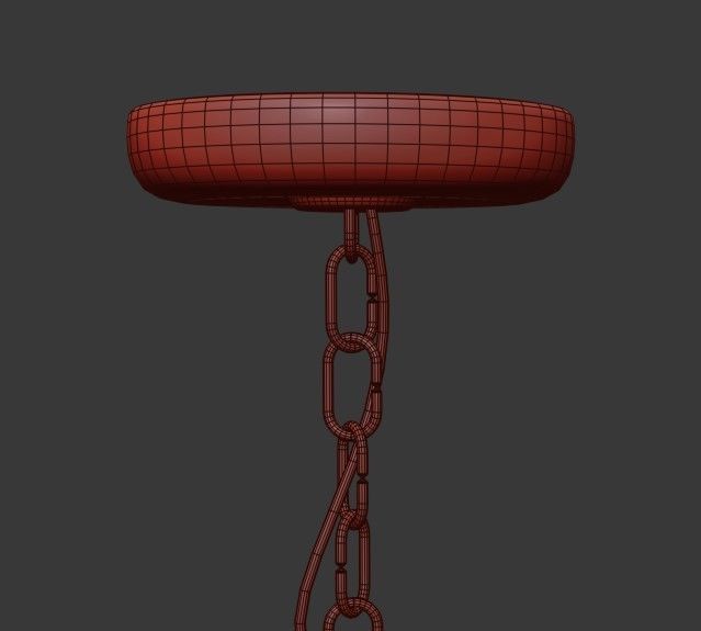 BRASS CEILING CHANDELIER MODEL 391 BY OSCAR TORLASCO FOR LUMI 3D model_3