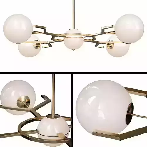 CONTEMPORARY BRASS CHANDELIER Y